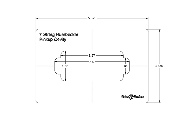 7 String Guitar Humbucker Routing Template