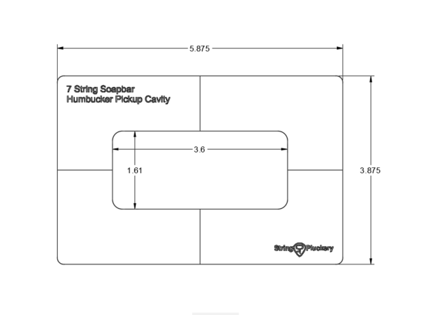 7 String Soapbar Guitar Humbucker Routing Template