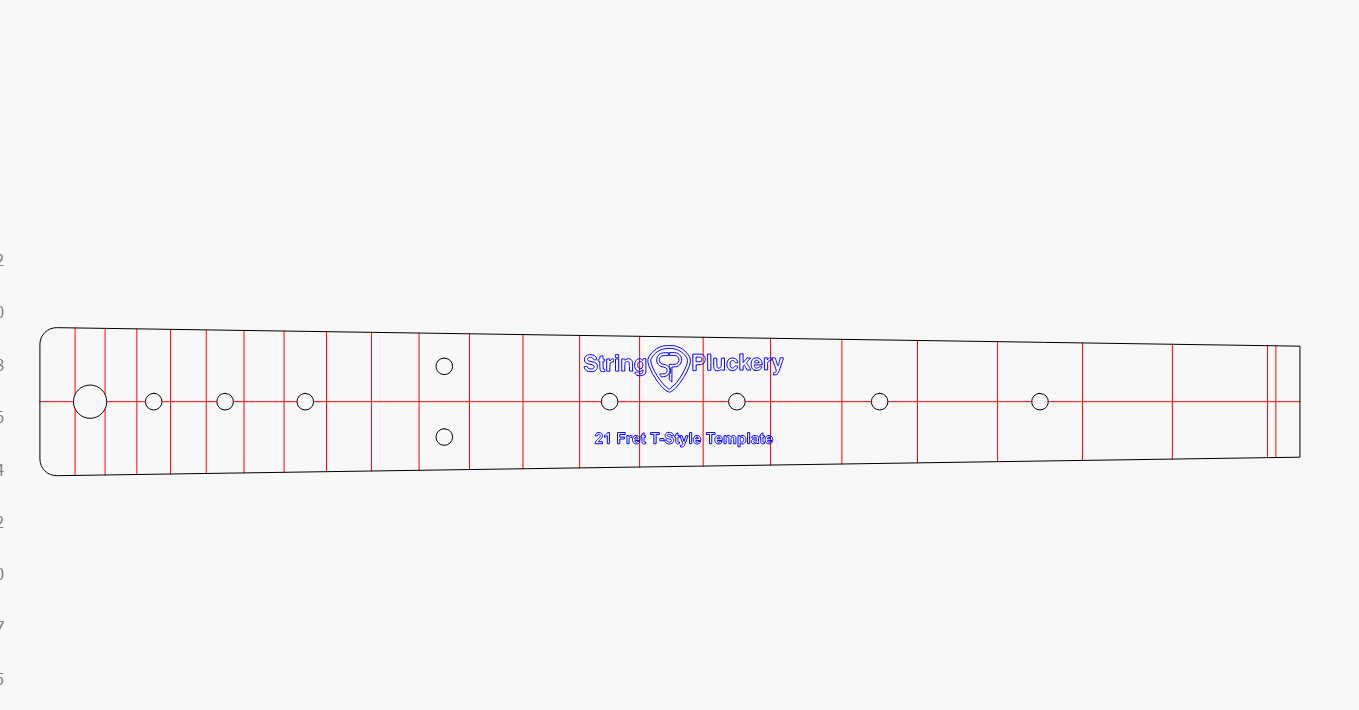 T-Style Fretboard Acrylic Routing Template
