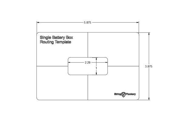 Single Battery Box Guitar Routing Template