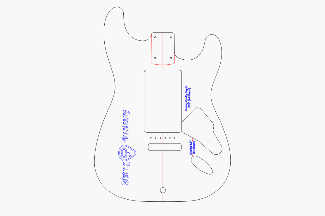 S-Style body template with swimming pool route, in clear cast acrylic