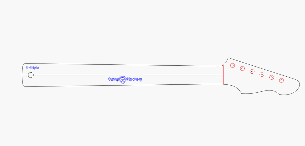 S-Style Neck Acrylic Routing Template | String Pluckery