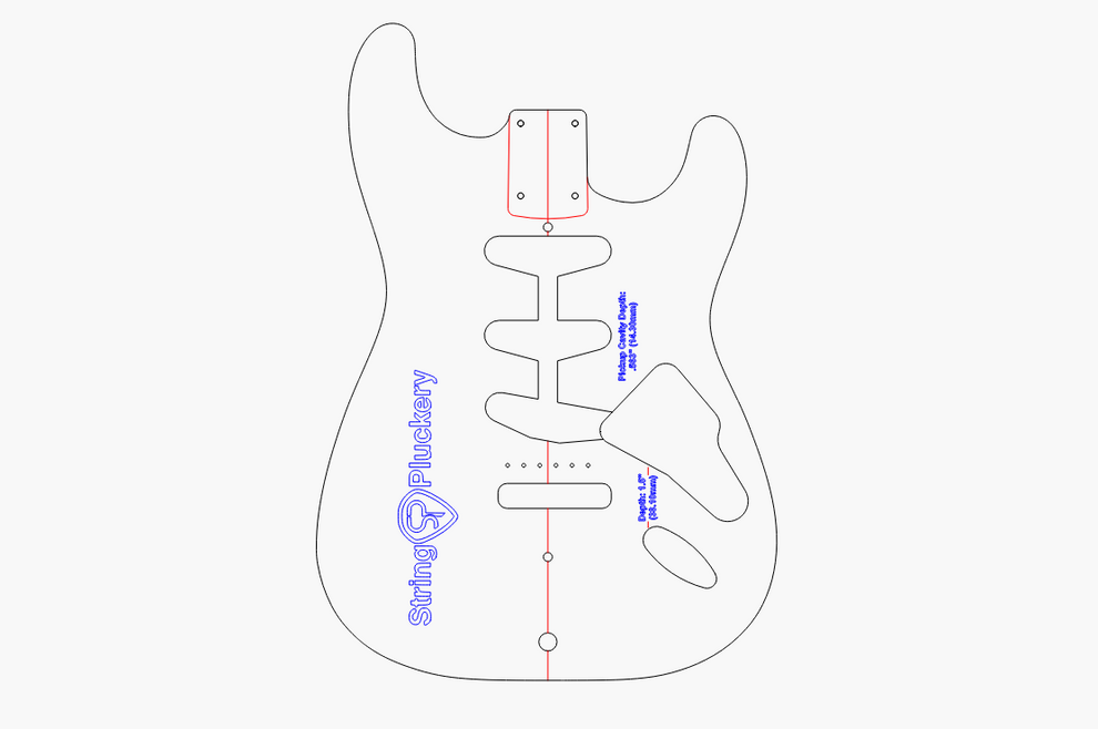 S-Style Body Acrylic Routing Template | String Pluckery