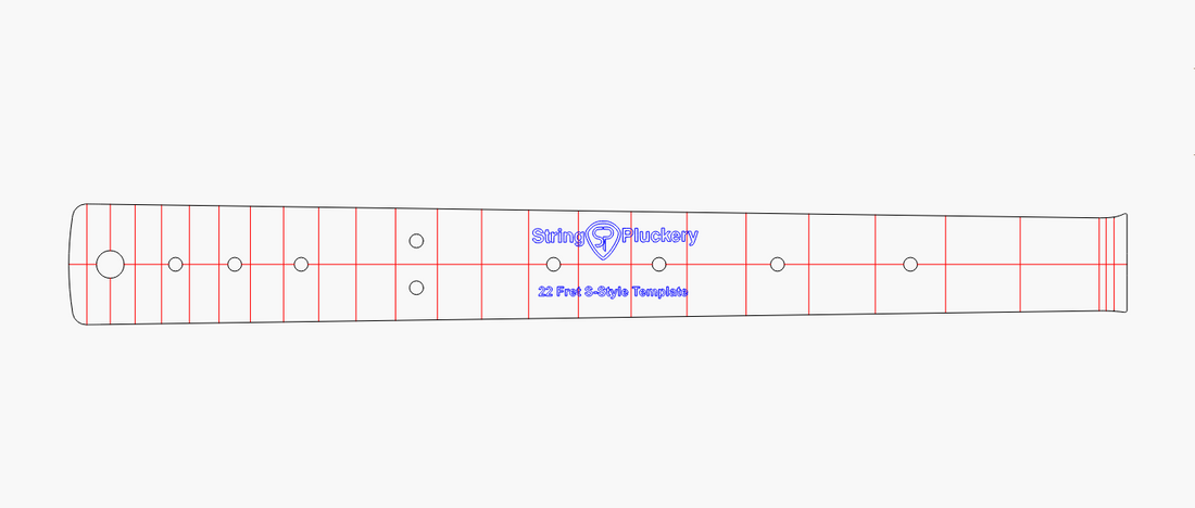 S-Style Fretboard Acrylic Routing Template – String Pluckery