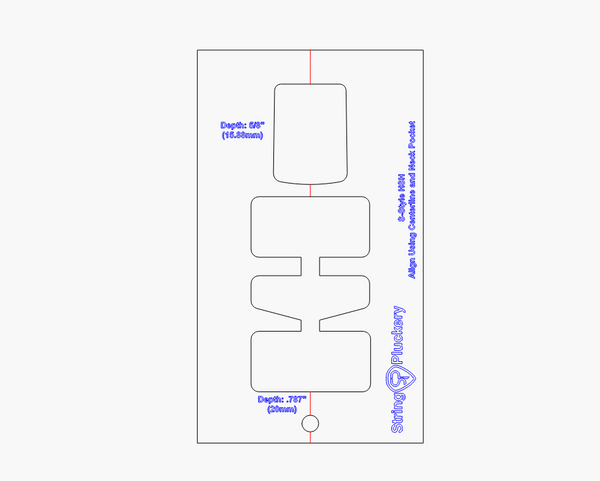 S-Style Neck Pocket HSH Acrylic Routing Template – String Pluckery