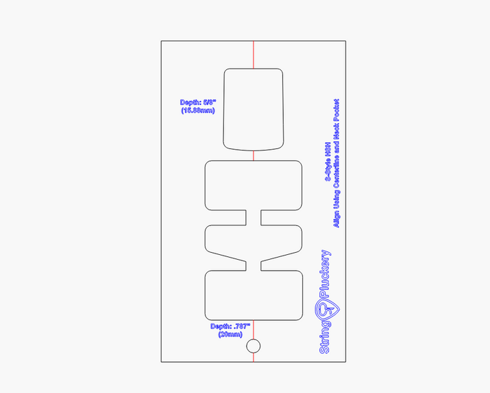 S-Style Neck Pocket HSH Acrylic Routing Template – String Pluckery