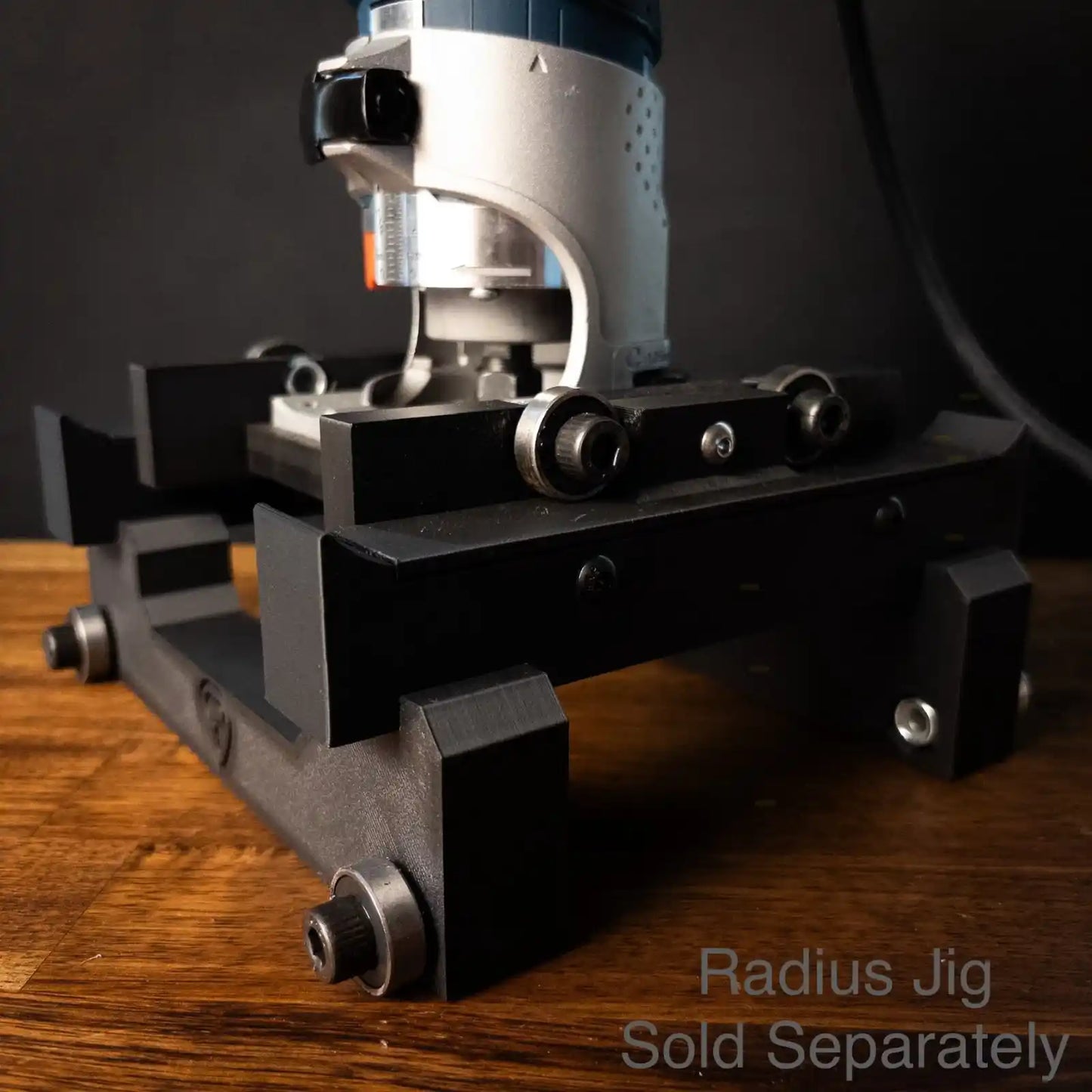 T-shaped truss rod inserts with router mounted (radius jig sold separately)